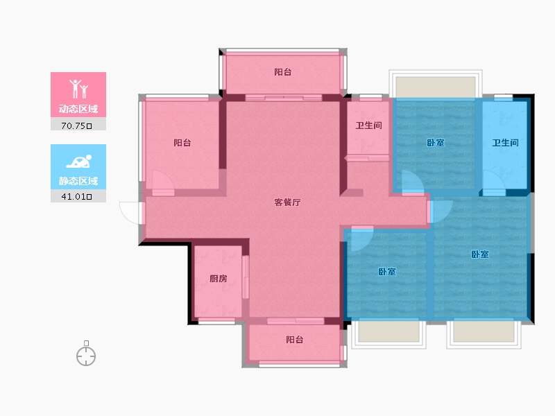 广西壮族自治区-玉林市-玉林碧桂园凤凰城-98.42-户型库-动静分区