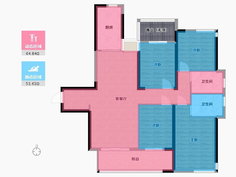 福建省-福州市-华润中央公园-111.33-户型库-动静分区