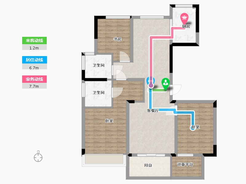 浙江省-湖州市-绿地新里铭庐公馆-102.00-户型库-动静线