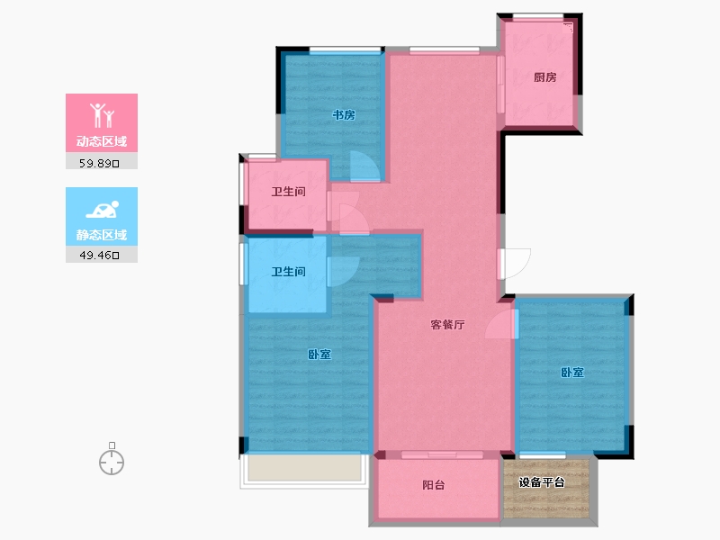 浙江省-湖州市-绿地新里铭庐公馆-102.00-户型库-动静分区