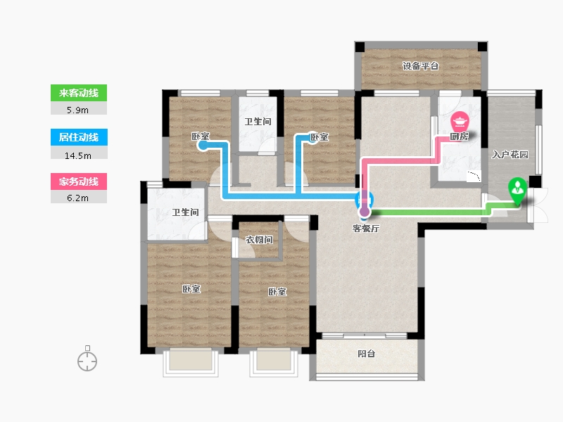 安徽省-合肥市-保来国际城-113.10-户型库-动静线