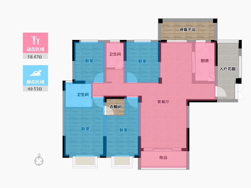 安徽省-合肥市-保来国际城-113.10-户型库-动静分区