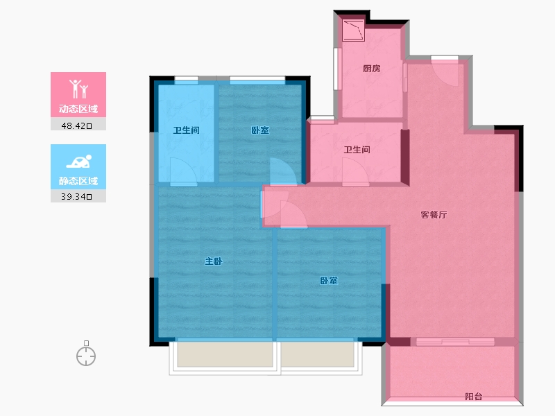 浙江省-杭州市-金地滨与城-78.27-户型库-动静分区