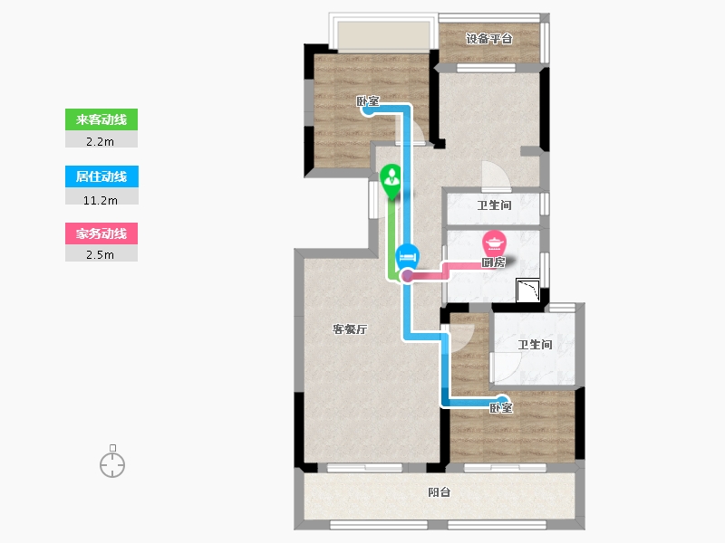 安徽省-合肥市-安建翰林天筑-72.75-户型库-动静线