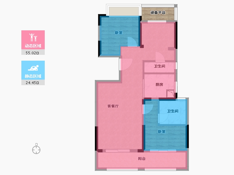 安徽省-合肥市-安建翰林天筑-72.75-户型库-动静分区