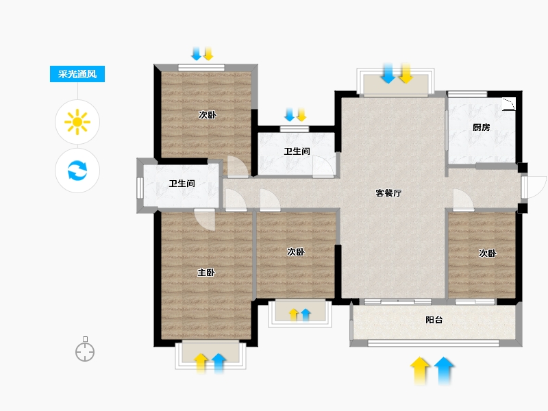 福建省-福州市-平潭岚湾·正荣府-110.00-户型库-采光通风