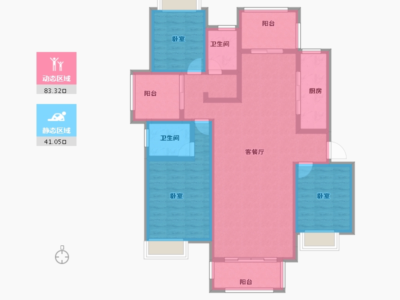 浙江省-绍兴市-朗臻丰泽苑-110.30-户型库-动静分区