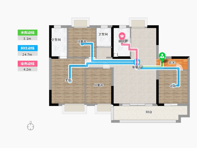 江西省-九江市-碧桂园联发·浔阳府-113.60-户型库-动静线