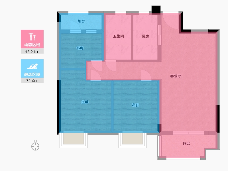 江西省-南昌市-龍居東郡-72.00-户型库-动静分区