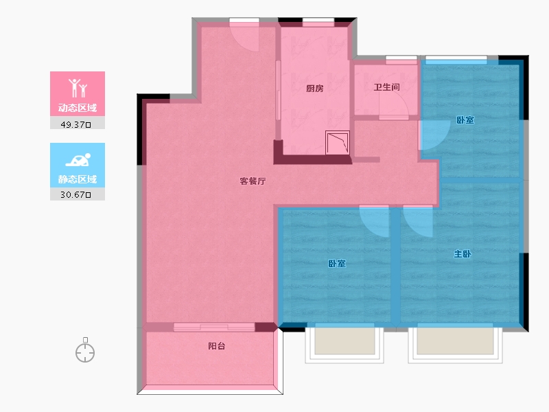 浙江省-杭州市-金地滨与城-71.16-户型库-动静分区