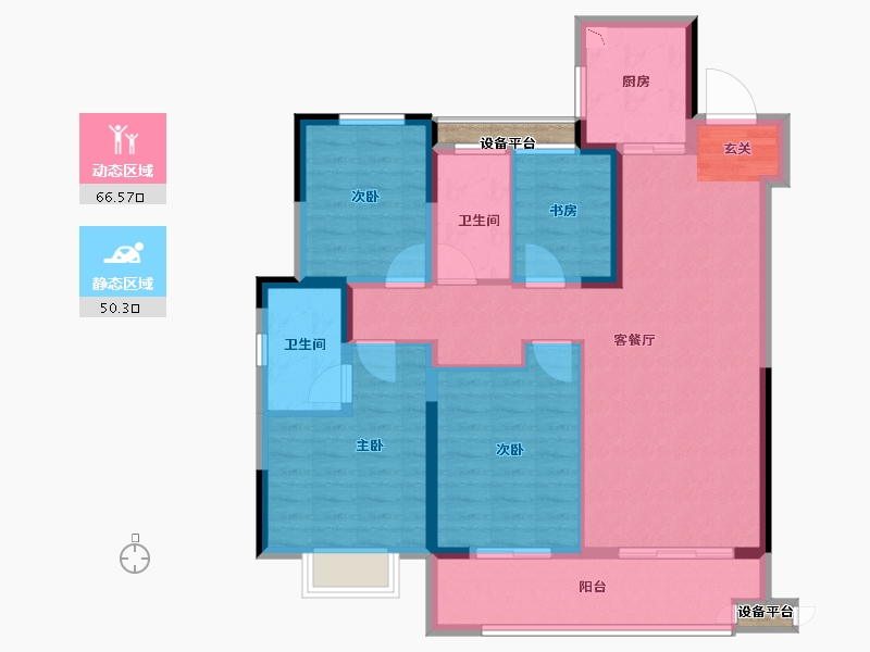 江苏省-常州市-新城金樾-106.82-户型库-动静分区