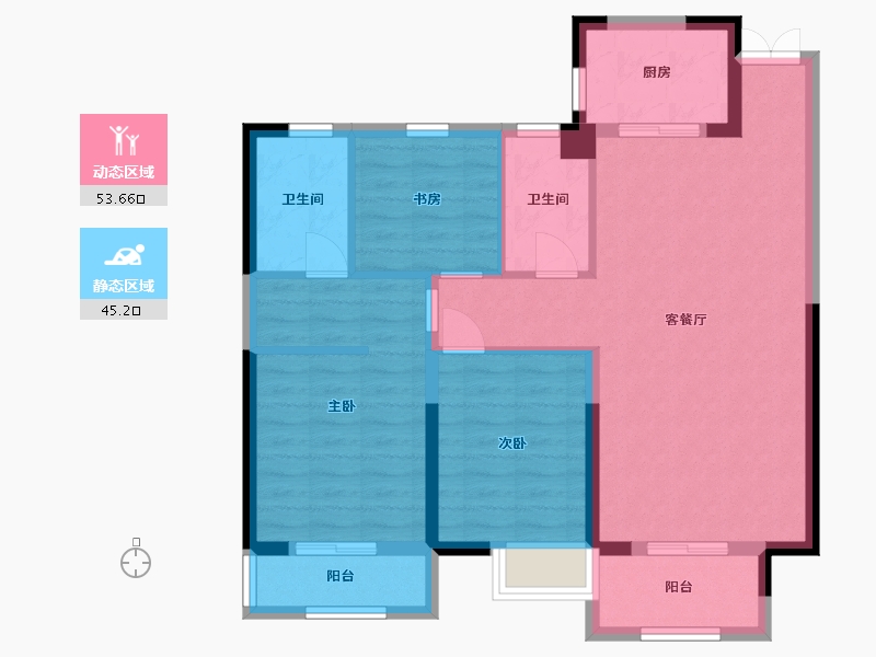 江西省-九江市-柒玺·德安府-88.35-户型库-动静分区