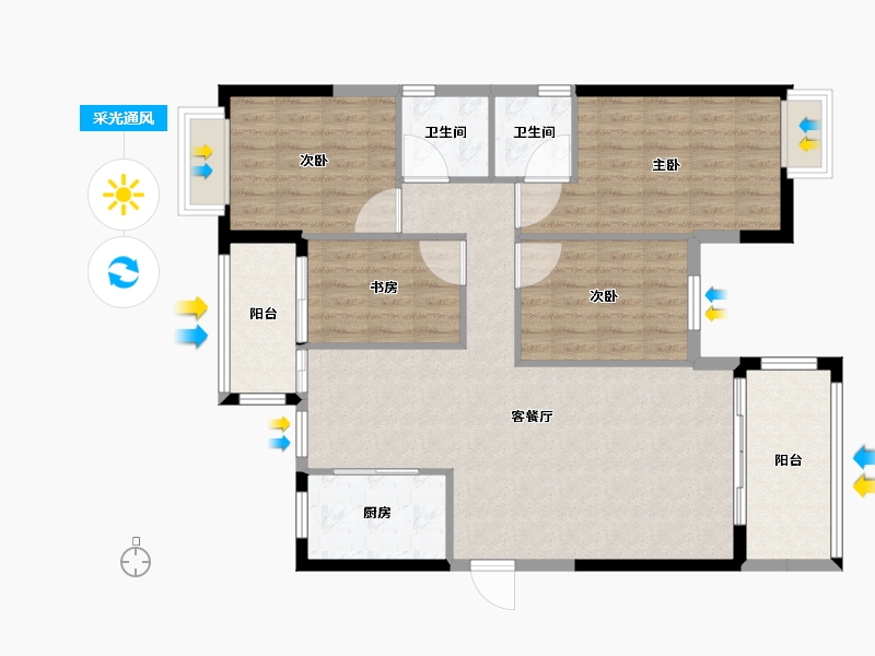 福建省-南平市-新城中心御峰-101.00-户型库-采光通风