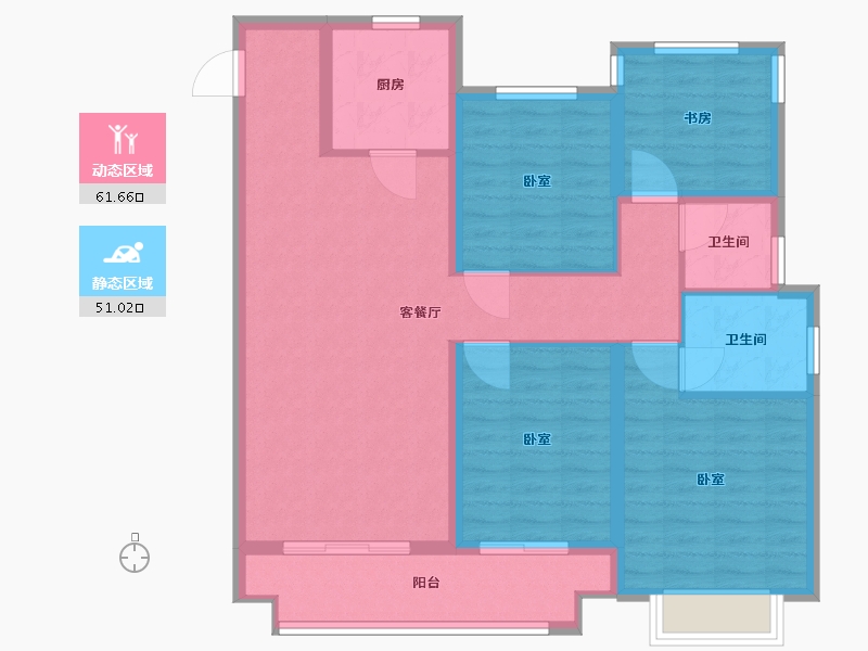 浙江省-温州市-中梁都会中心-101.00-户型库-动静分区