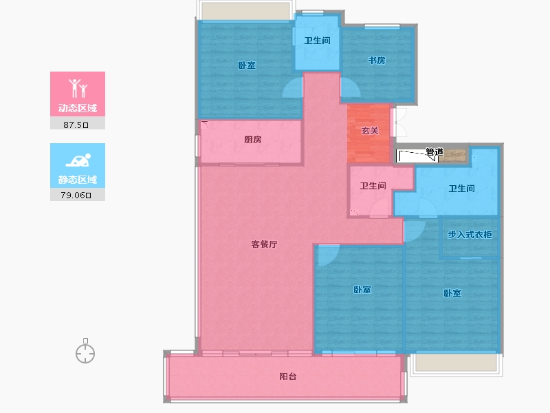 浙江省-衢州市-新湖牡丹园-153.87-户型库-动静分区