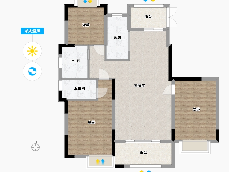 江西省-九江市-凤凰天湖墅-99.20-户型库-采光通风