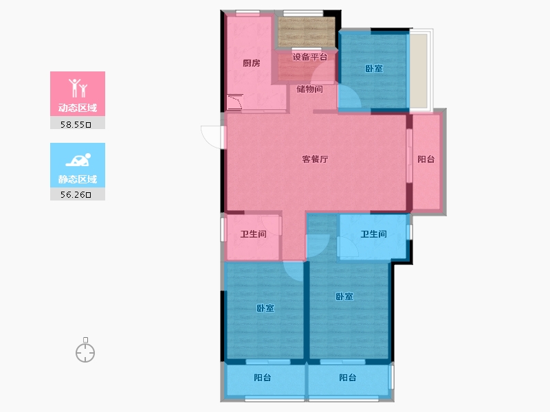 浙江省-湖州市-中建投悦湖名城-105.92-户型库-动静分区