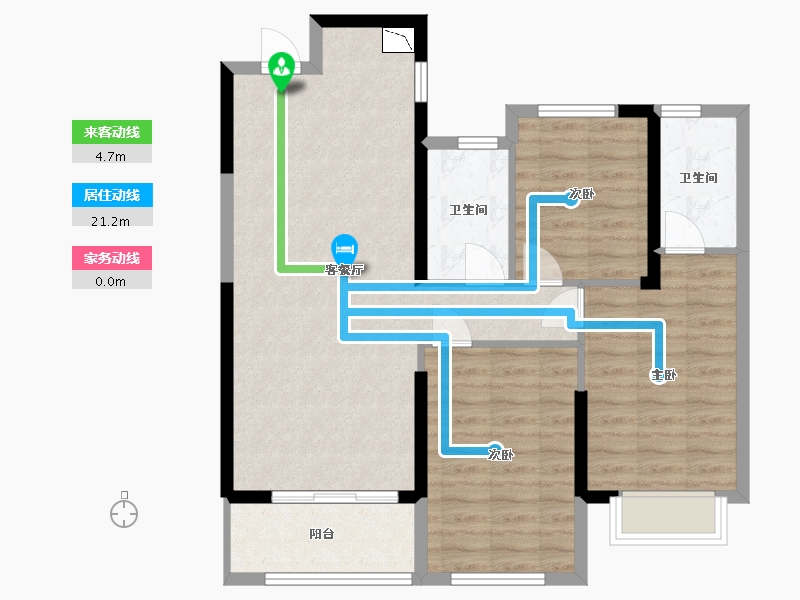 福建省-福州市-平潭岚湾·正荣府-84.00-户型库-动静线