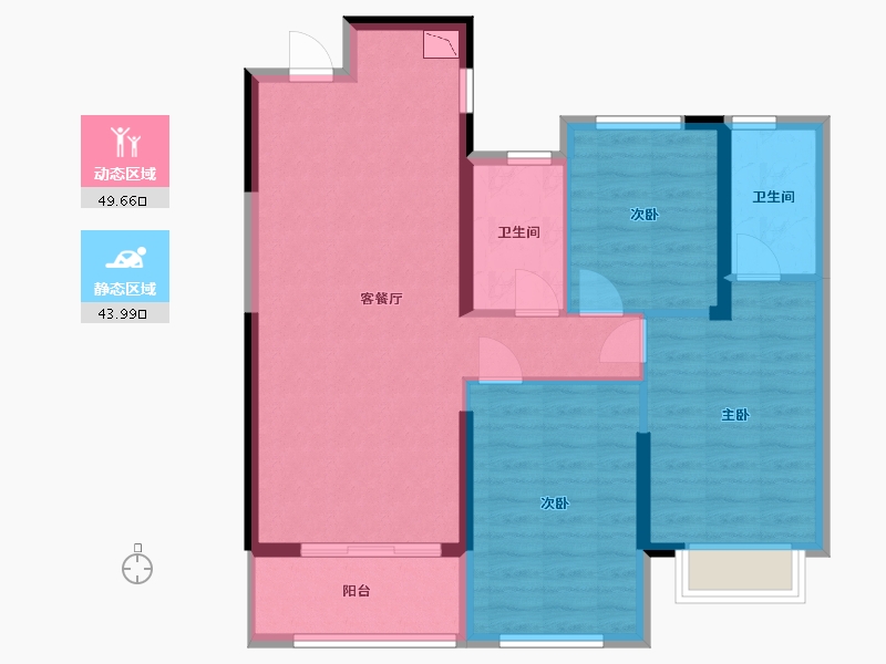 福建省-福州市-平潭岚湾·正荣府-84.00-户型库-动静分区