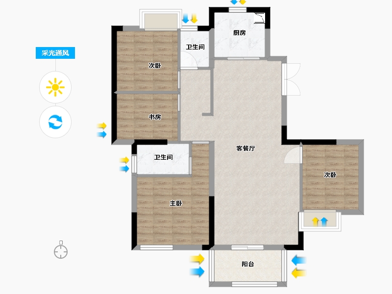 江西省-九江市-美的铂悦府-100.00-户型库-采光通风