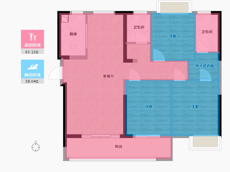 福建省-福州市-中发首府-91.00-户型库-动静分区