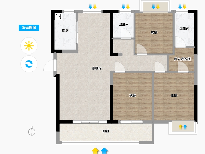 福建省-福州市-中发首府-91.00-户型库-采光通风