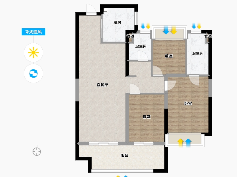 宁夏回族自治区-银川市-银川融创城-90.00-户型库-采光通风