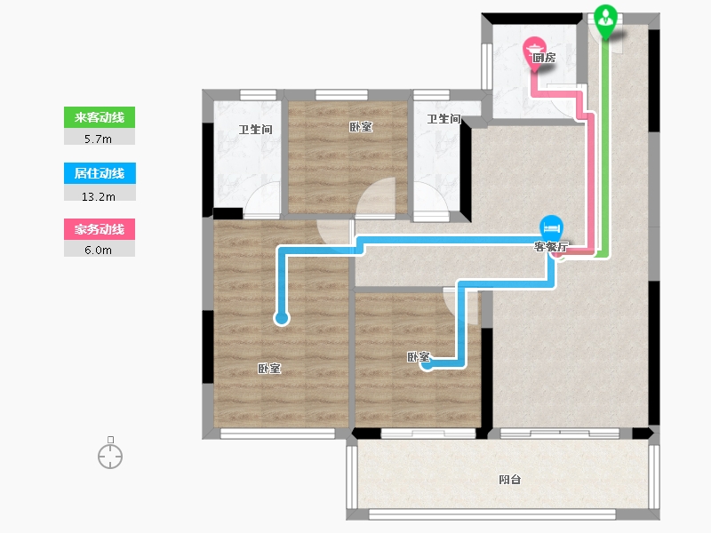 福建省-泉州市-力高水投君誉中央-83.78-户型库-动静线