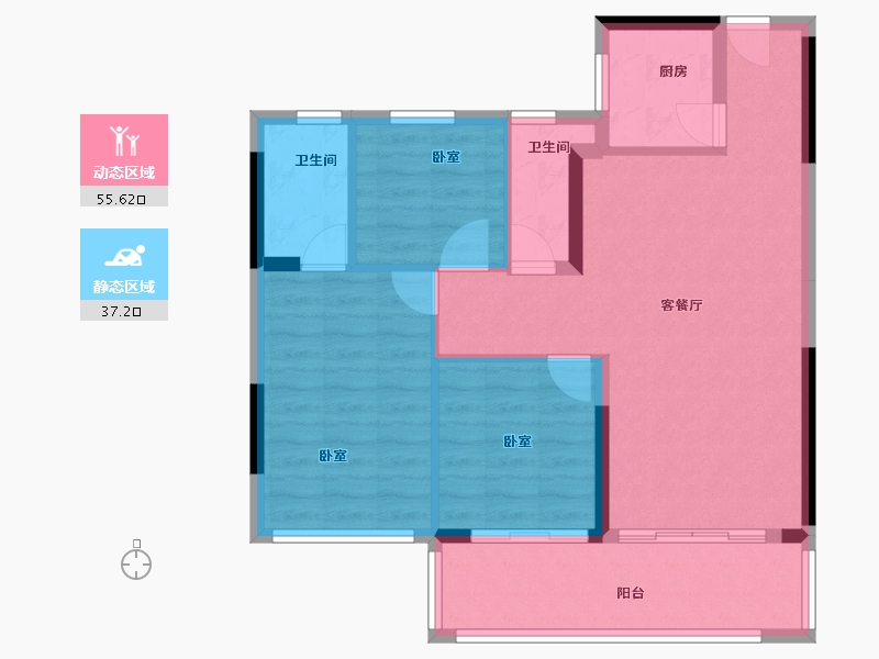 福建省-泉州市-力高水投君誉中央-83.78-户型库-动静分区