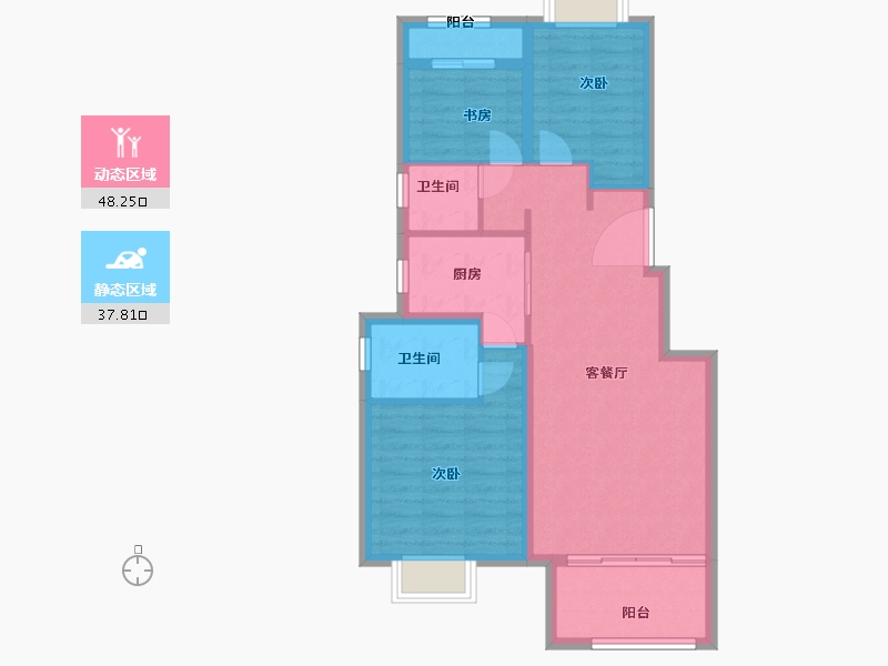 江西省-南昌市-金地金茂正荣悦风华-77.00-户型库-动静分区