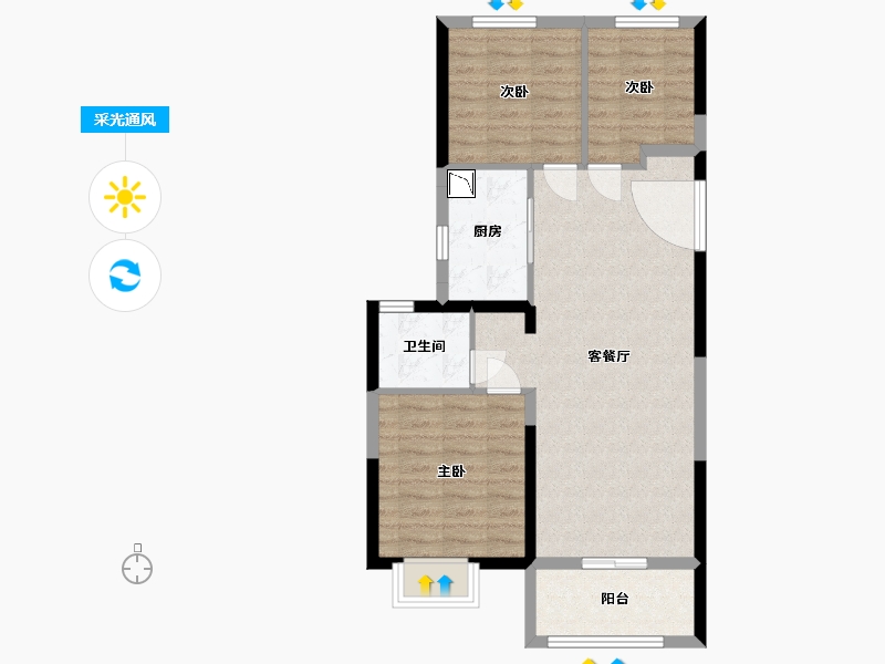 江苏省-南通市-海伦堡东皋府-73.00-户型库-采光通风