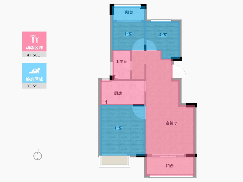 浙江省-丽水市-多弗怡泉湾-72.01-户型库-动静分区