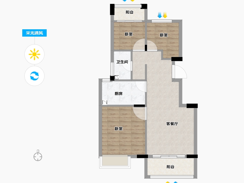 浙江省-丽水市-多弗怡泉湾-72.01-户型库-采光通风