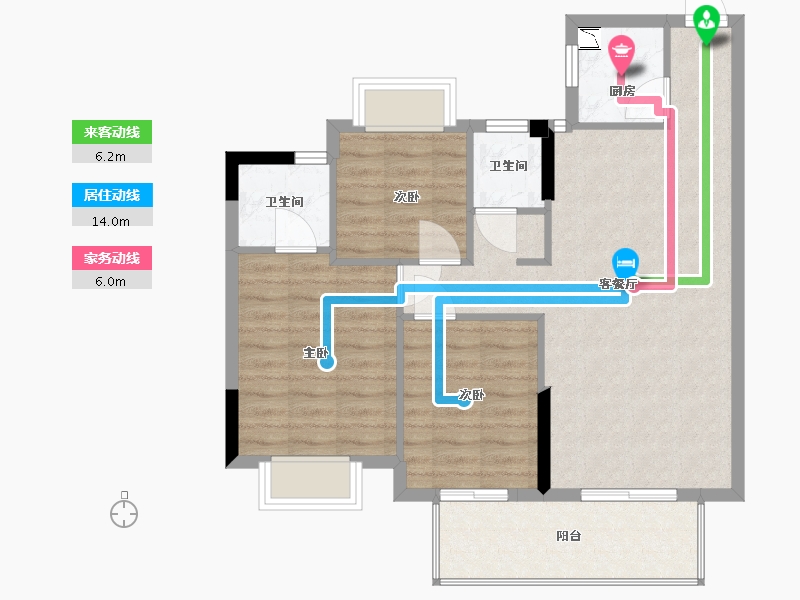 福建省-南平市-富金湖壹号-80.00-户型库-动静线