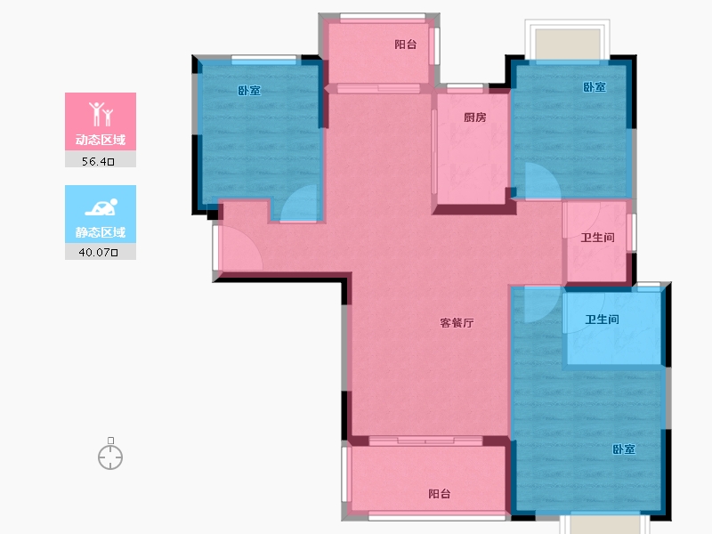 福建省-泉州市-鼎盛城上城-87.00-户型库-动静分区