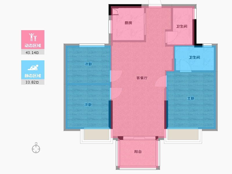 福建省-福州市-万科翡翠之光-69.01-户型库-动静分区