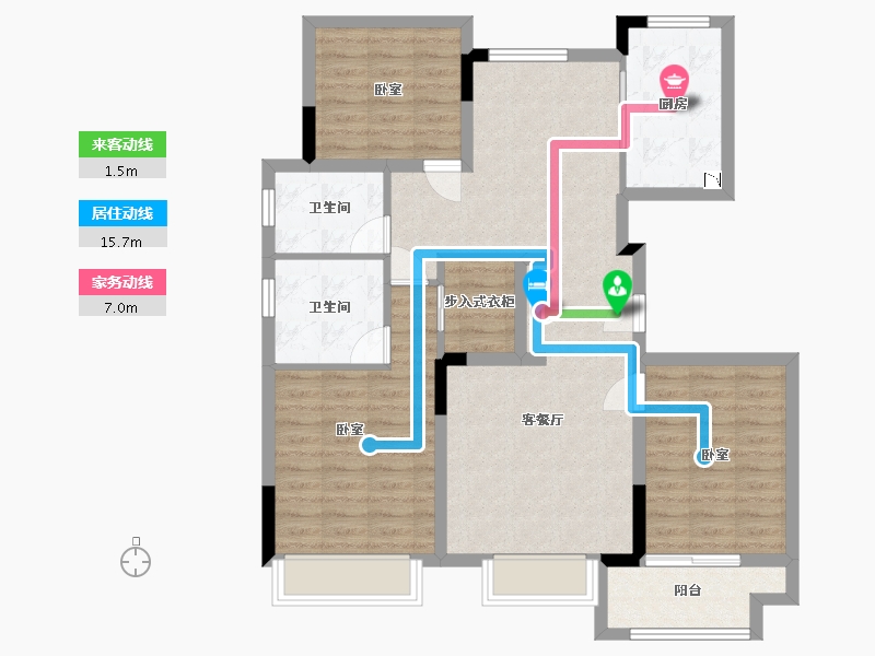 浙江省-湖州市-大家仁皇府九莲-95.75-户型库-动静线