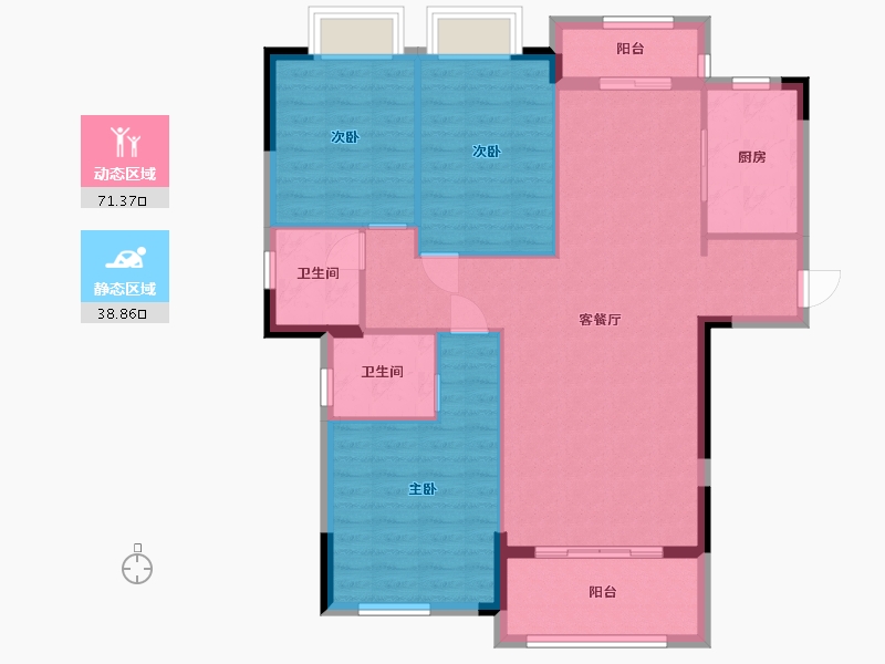 江西省-九江市-克拉首座-100.41-户型库-动静分区