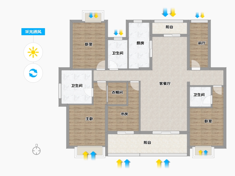 江西省-上饶市-东华御府-142.70-户型库-采光通风