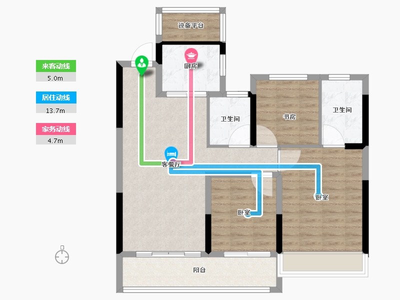 浙江省-金华市-东望文华-86.00-户型库-动静线