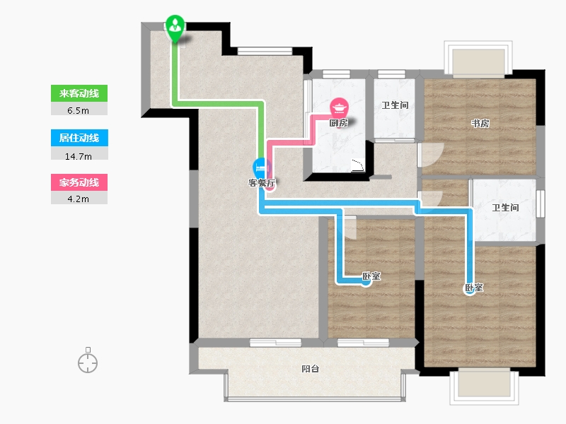 浙江省-嘉兴市-新西塘孔雀城天樾府-86.33-户型库-动静线