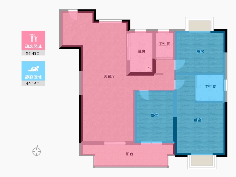 浙江省-嘉兴市-新西塘孔雀城天樾府-86.33-户型库-动静分区