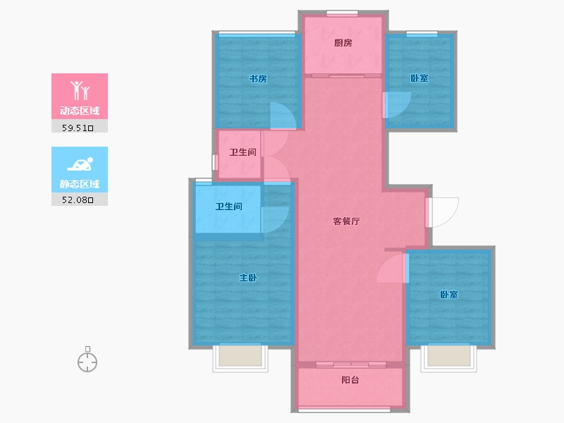 山东省-淄博市-中梁首府壹号-100.00-户型库-动静分区