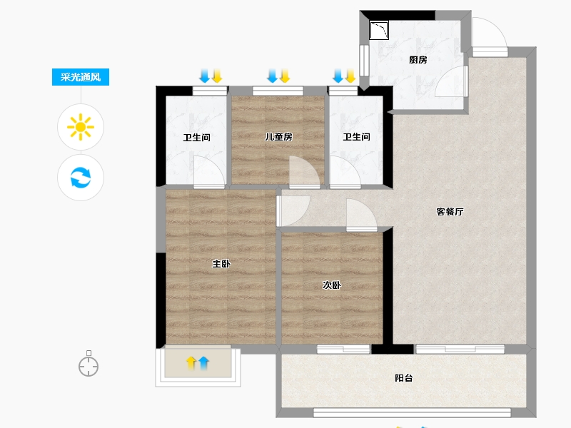 福建省-福州市-中发首府-71.00-户型库-采光通风