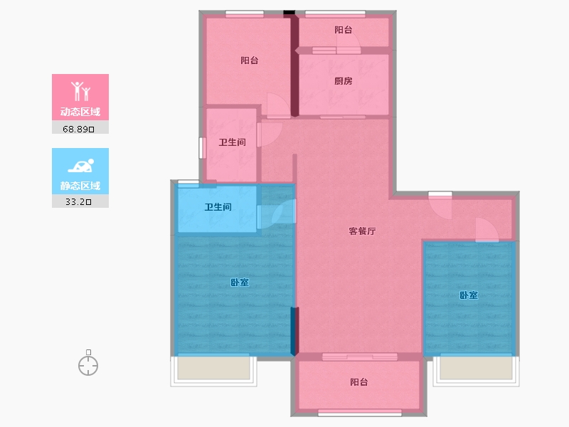 浙江省-湖州市-碧桂园黄金时代-92.00-户型库-动静分区