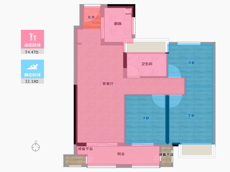 江苏省-常州市-新城金樾-79.78-户型库-动静分区