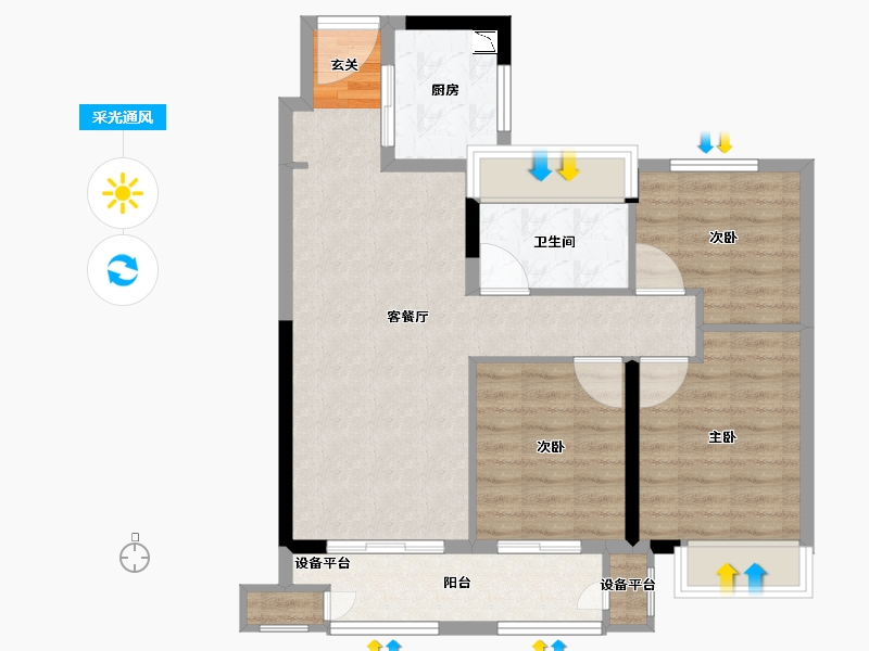 江苏省-常州市-新城金樾-79.78-户型库-采光通风