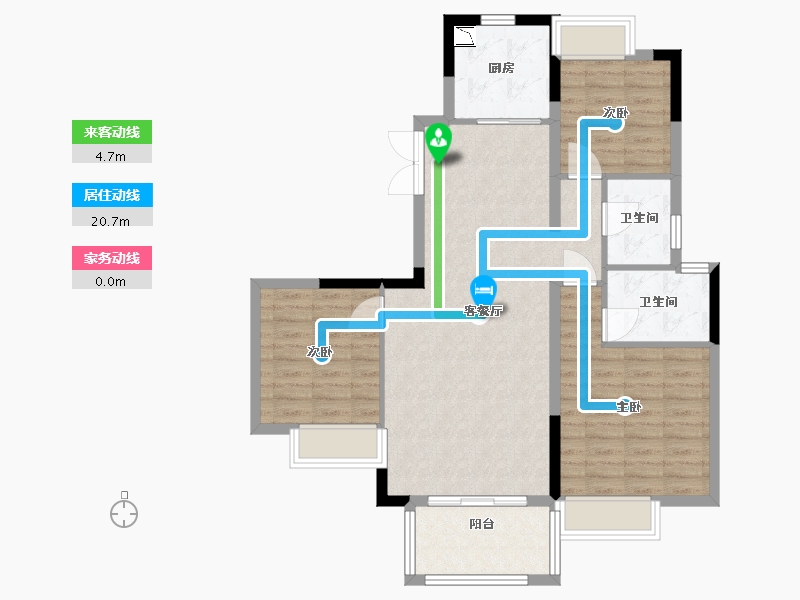 江西省-九江市-美的铂悦府-90.40-户型库-动静线