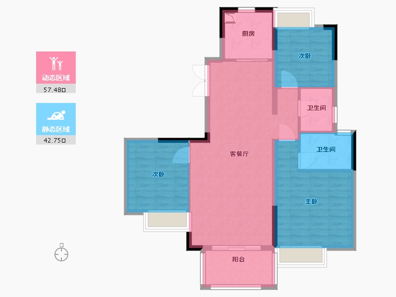 江西省-九江市-美的铂悦府-90.40-户型库-动静分区