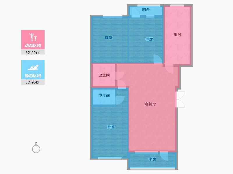 吉林省-辽源市-四平阳光首府-95.62-户型库-动静分区